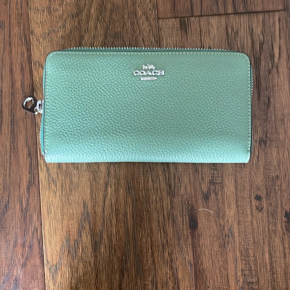 Coach Mint Green Zip Wallet